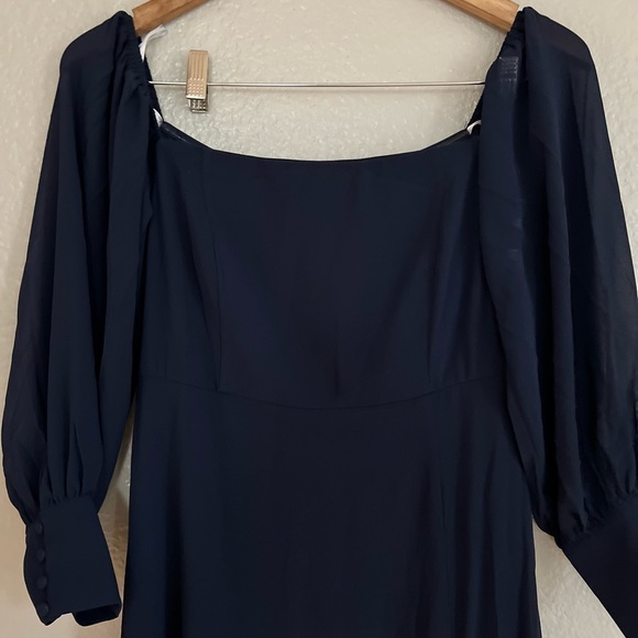 NWT Feel the Romance Navy Blue Off-the-Shoulder Maxi Dress - Picture 7 of 9